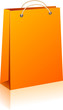 Orange shopping bag.