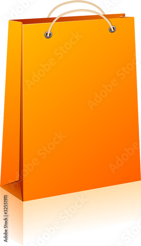 Vector: Orange shopping bag. Orange shopping bag.