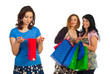 Sad woman of small shopping bag