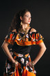 Young girl dance in gypsy costume