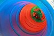 Boy child playing in tube