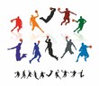 basketball player and ball vector