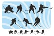 Hockey Silhouettes Set