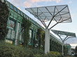 modern architecture in the gardens of Warsaw University Library