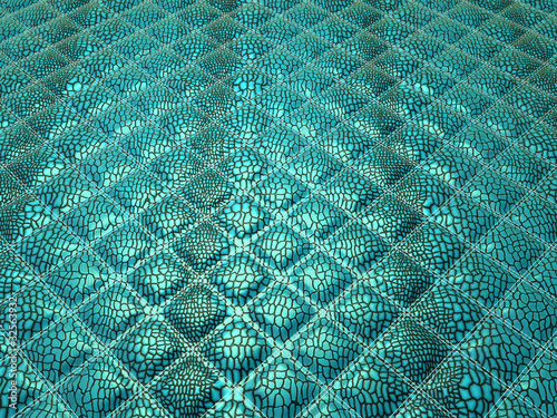 Illustration: Turquoise Alligator stitched skin Turquoise Alligator stitched skin