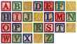 Wooden alphabet blocks isolated on white
