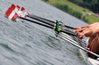 Foto: Canoa a quattro con pale rosse Canoa a quattro con pale rosse
