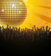 Goldene Discokugel mit Fans Goldene Discokugel mit Fans