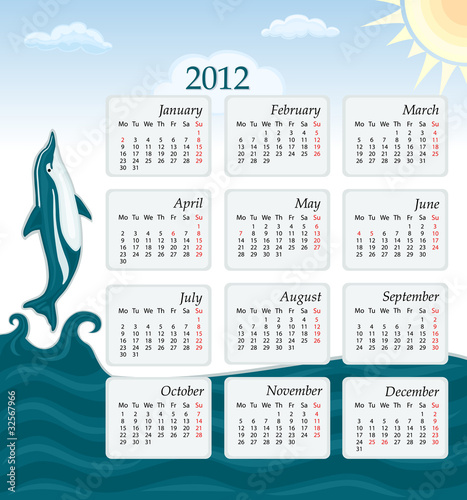 calendar 2012 with holidays. Calendar 2012 - UK version,