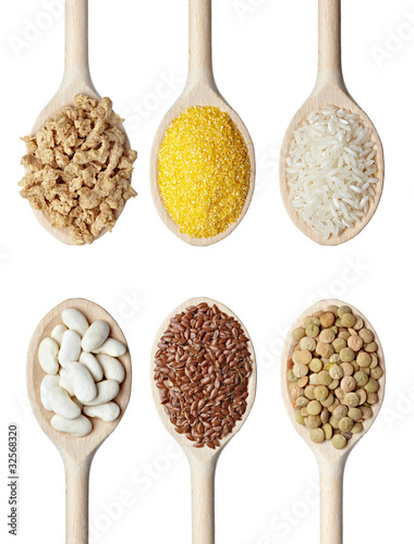 Foto: beans rice and food ingredients beans rice and food ingredients