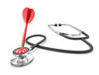 Successfull Diagnosis Concept with Stethoscope and dart