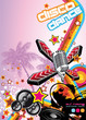 Art Disco Dance Background with DJ Silhouette