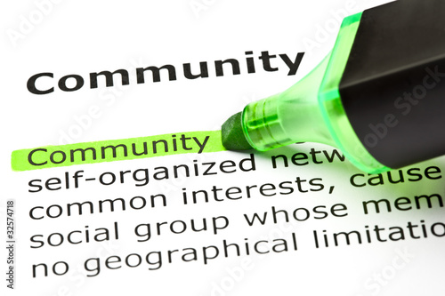 Photo: 'Community' highlighted in green 'Community' highlighted in green