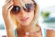 Cute young woman with sun glasses - Outdoor