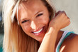 Portrait of happy young woman smiling