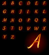 ABC Fire letters. Vector illustration