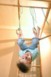 child playing and exersicing at home