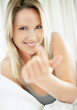 Sensuality - Happy alluring female calling you to bed
