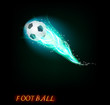 Vector: Football ball on dark background Football ball on dark background