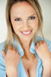 Closeup of an elegant young woman smiling