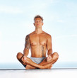 Young man meditating