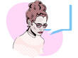 Pop art vector illustration of a woman