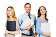 Foto: 3 Personen mit Mappe 3 Personen mit Mappe