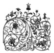 Forged decorative lattice with flowers. Isolated