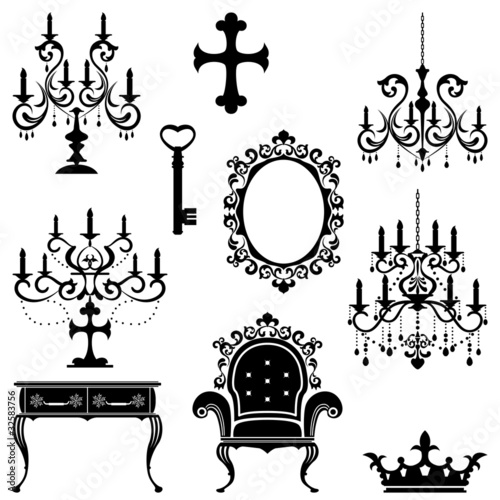 Vector: Antique design element set Antique design element set
