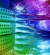 shot of network cables and servers in a technology data center