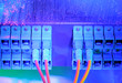 shot of network cables and servers