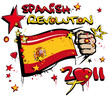 Spanish revolution 2011 protest graffiti art flag illustration Spanish revolution 2011 protest graffiti art flag illustration