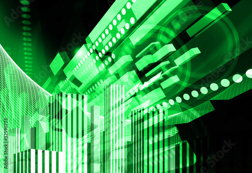 Illustration: green abstract city green abstract city