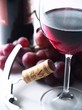 reserve red wine, glass, grapes