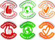 Set of color labels.