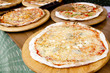 Mediterranean colorful thin pizza baked food Mediterranean colorful thin pizza baked food
