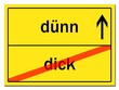 Illustration: dick, dünn Schild dick, dünn Schild