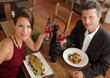 romantic dinner for two - couple in a restaurant