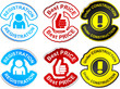 Set of color labels.