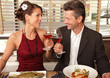 Photo: romantic lunch for two - couple in a restaurant romantic lunch for two - couple in a restaurant