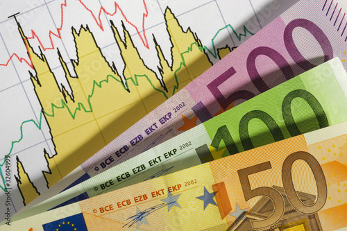 Photo: euro currency and financial chart euro currency and financial chart