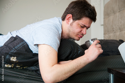 Photo: Portrait of a young male woken up in the morning Portrait of a young male woken up in the morning