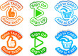 Set of color labels.