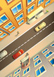 City street, view from above, vector City street, view from above, vector