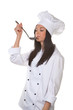 Young woman as a trainee chef