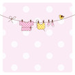 Baby arrival card with copy space