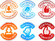 Set of color labels.
