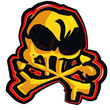 Cartoon skull surfer or skater design