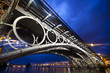 Sevillie, panorama of the riverside under the Triana Bridge.