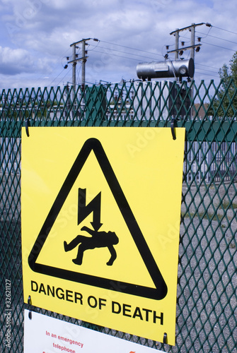 Photo: Danger of Death sign at electricity substation Danger of Death sign at electricity substation